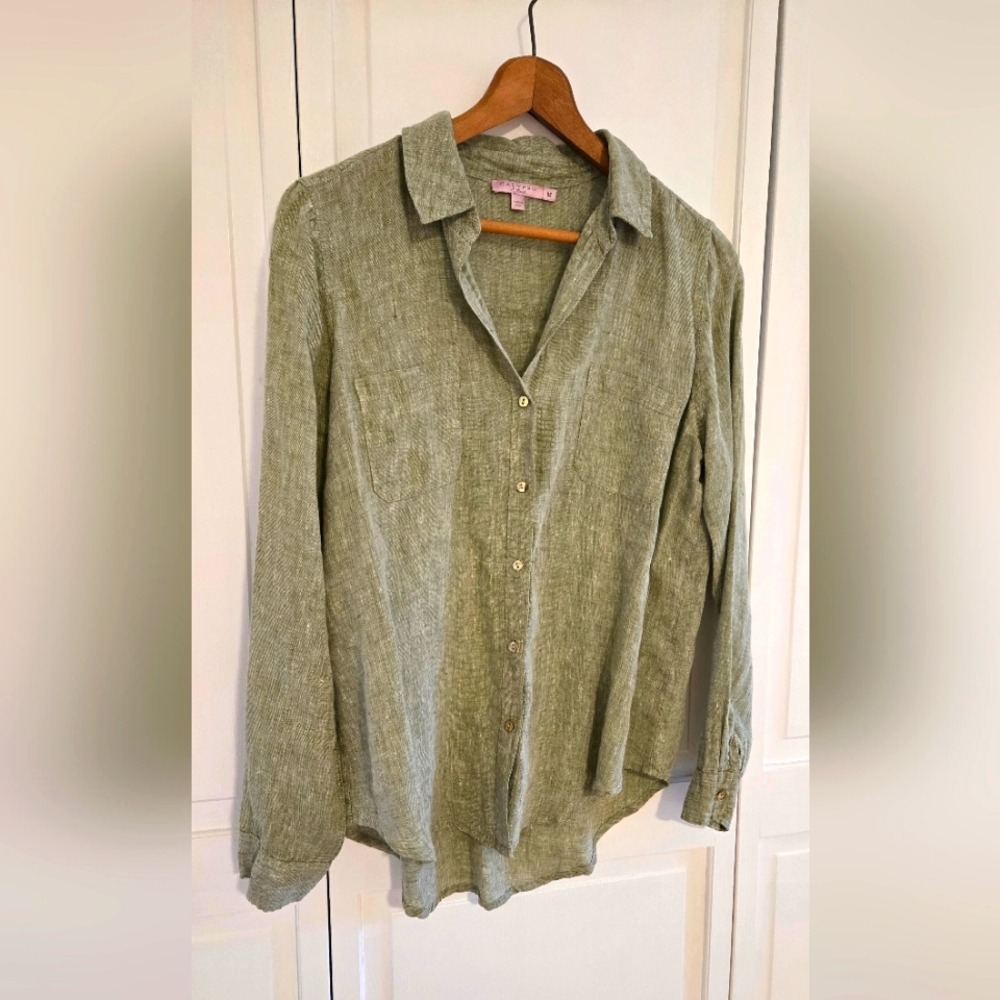 Linen button down M